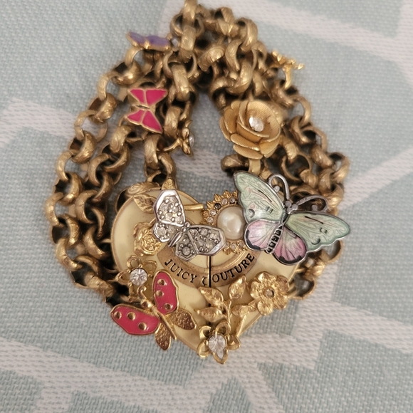 Price Final Beautiful Gold Toned Butterfly Garden Juicy Couture Bracelet - Picture 2 of 10